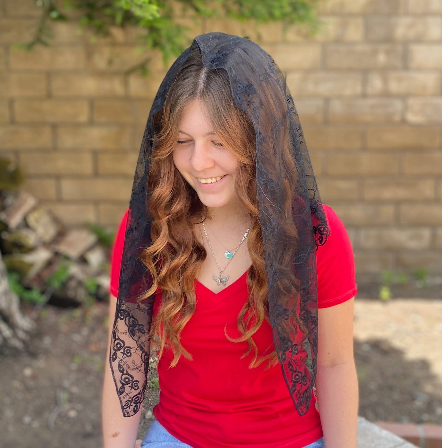 St. Teresa of Avila Chapel Veil  BLACK     (52" x 20")