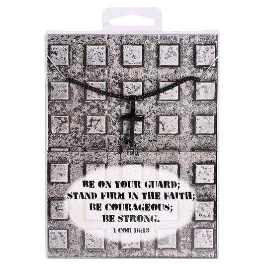 Necklace Black Cross 24In Chain