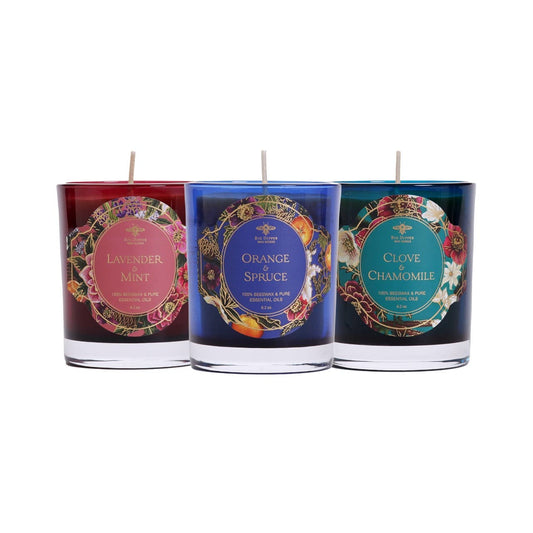 Glass Candles – Pure Beeswax – Winter Garden Collection