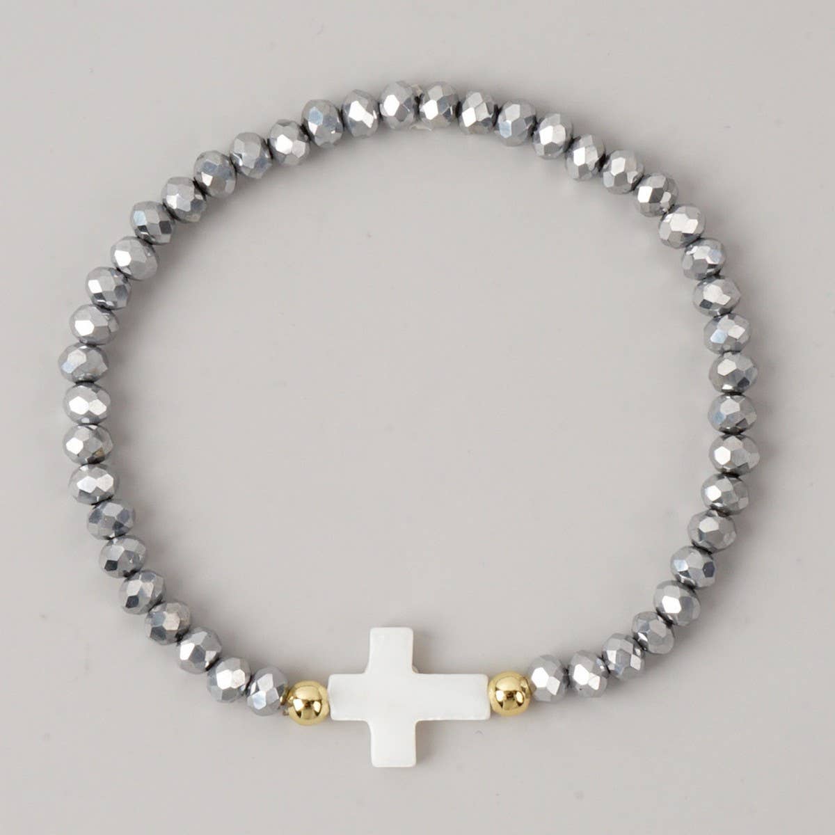 Colored Bead Cross Bracelet