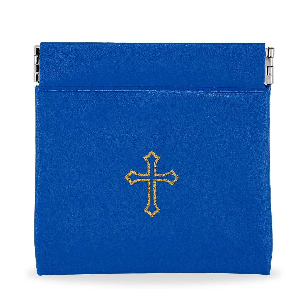 Blue Vinyl Rosary Pouch