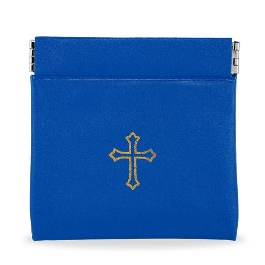 Blue Vinyl Rosary Pouch