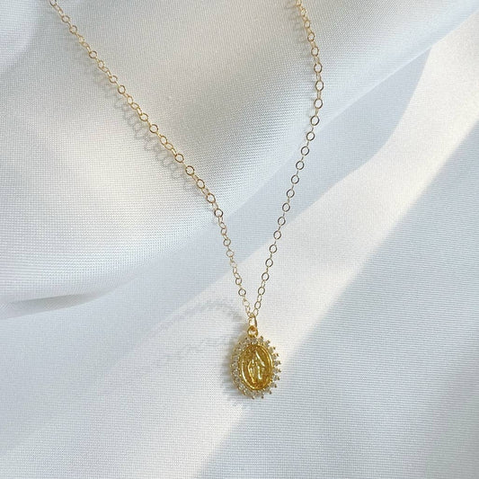Blessed Mother Gold Filled  Necklace