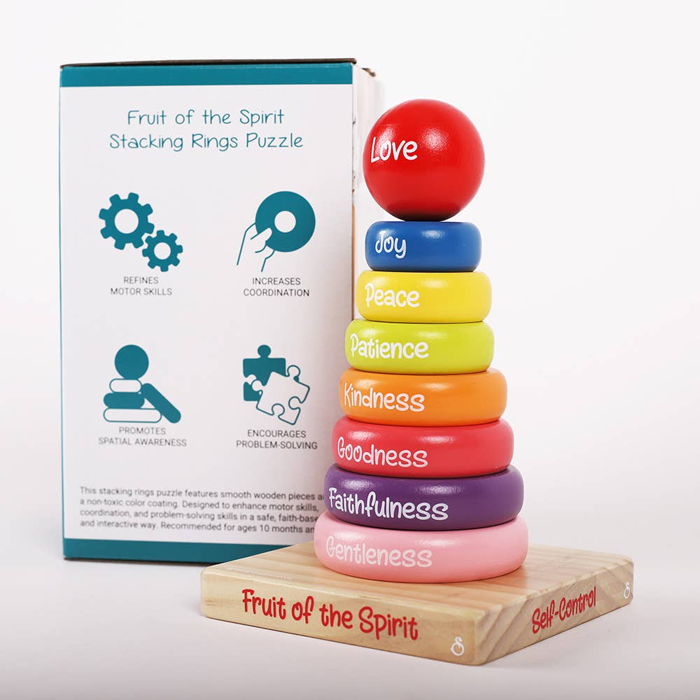 Wooden Stacking Rings Fruits of the Spirit