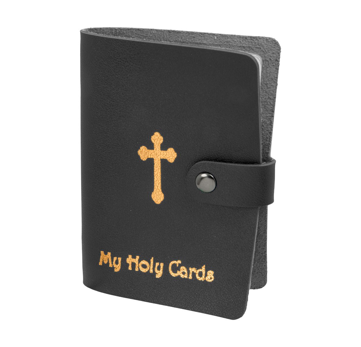 Gold Stamped Leatherette Holy Card Holder