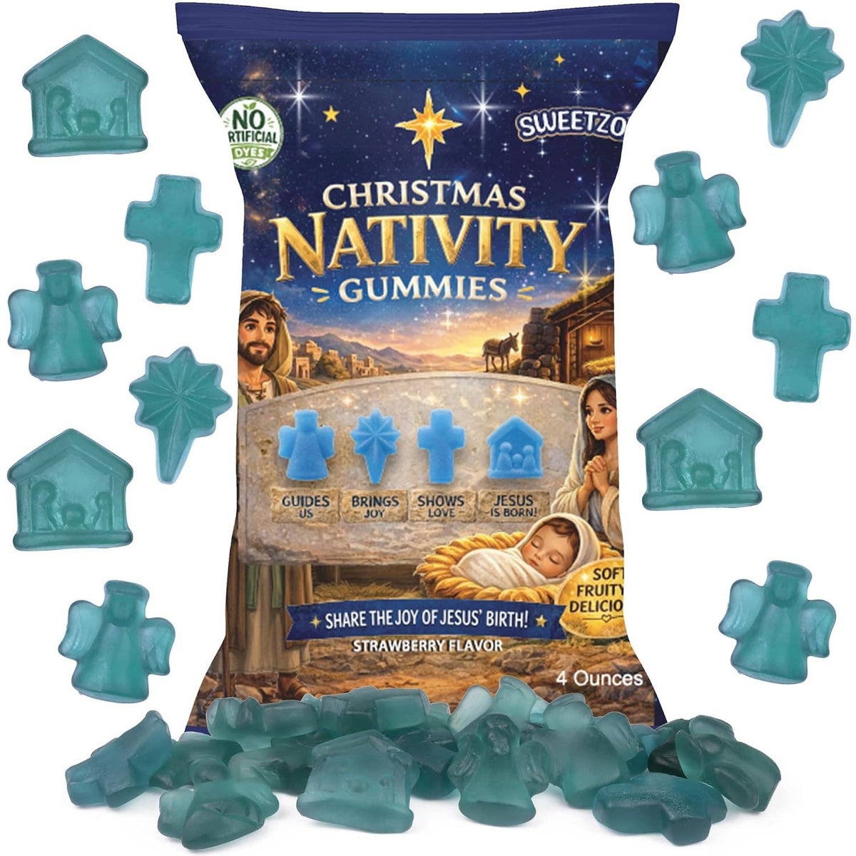 Nativity Gummies, Dye-Free, 4 oz