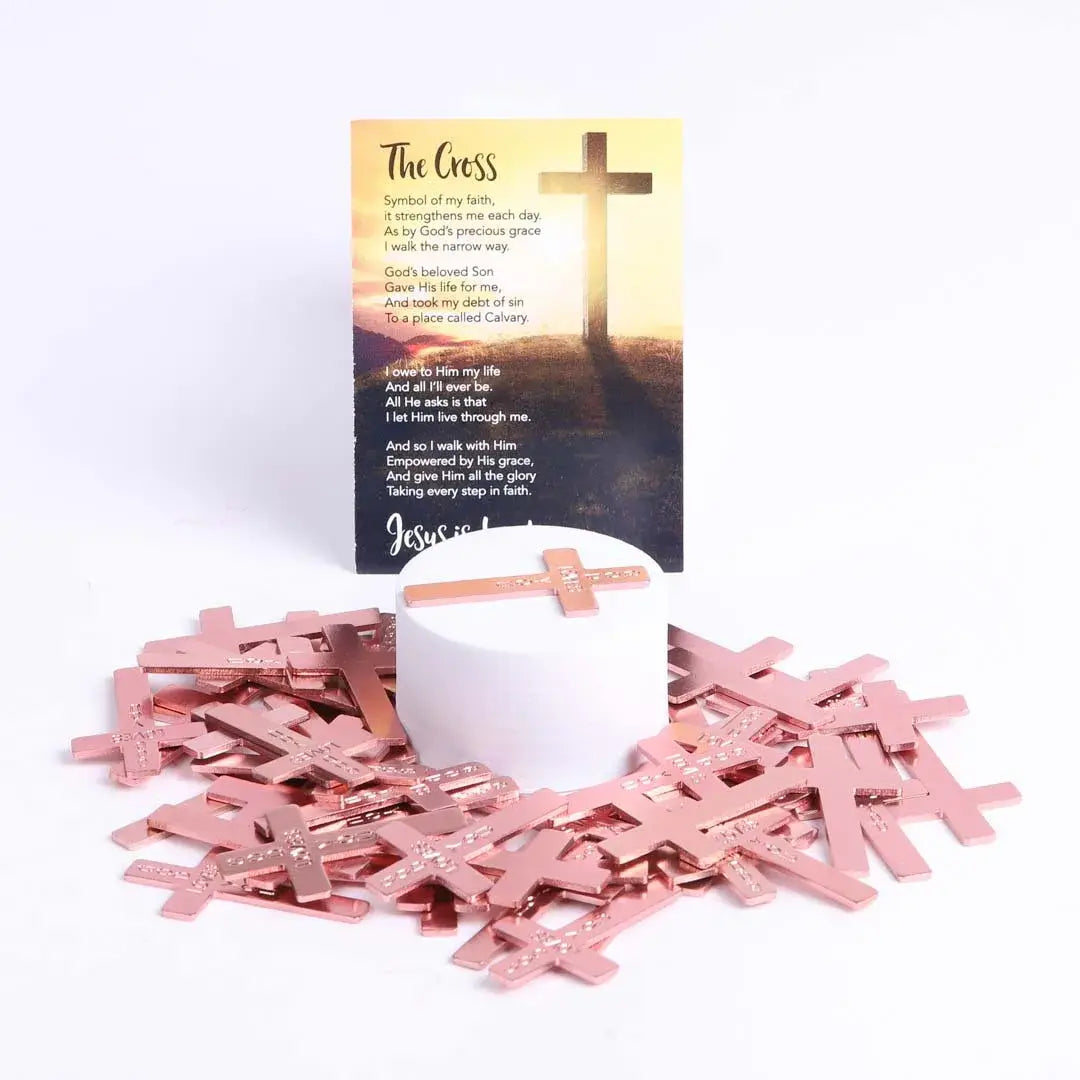 Pocket Cross God Loves You Pink