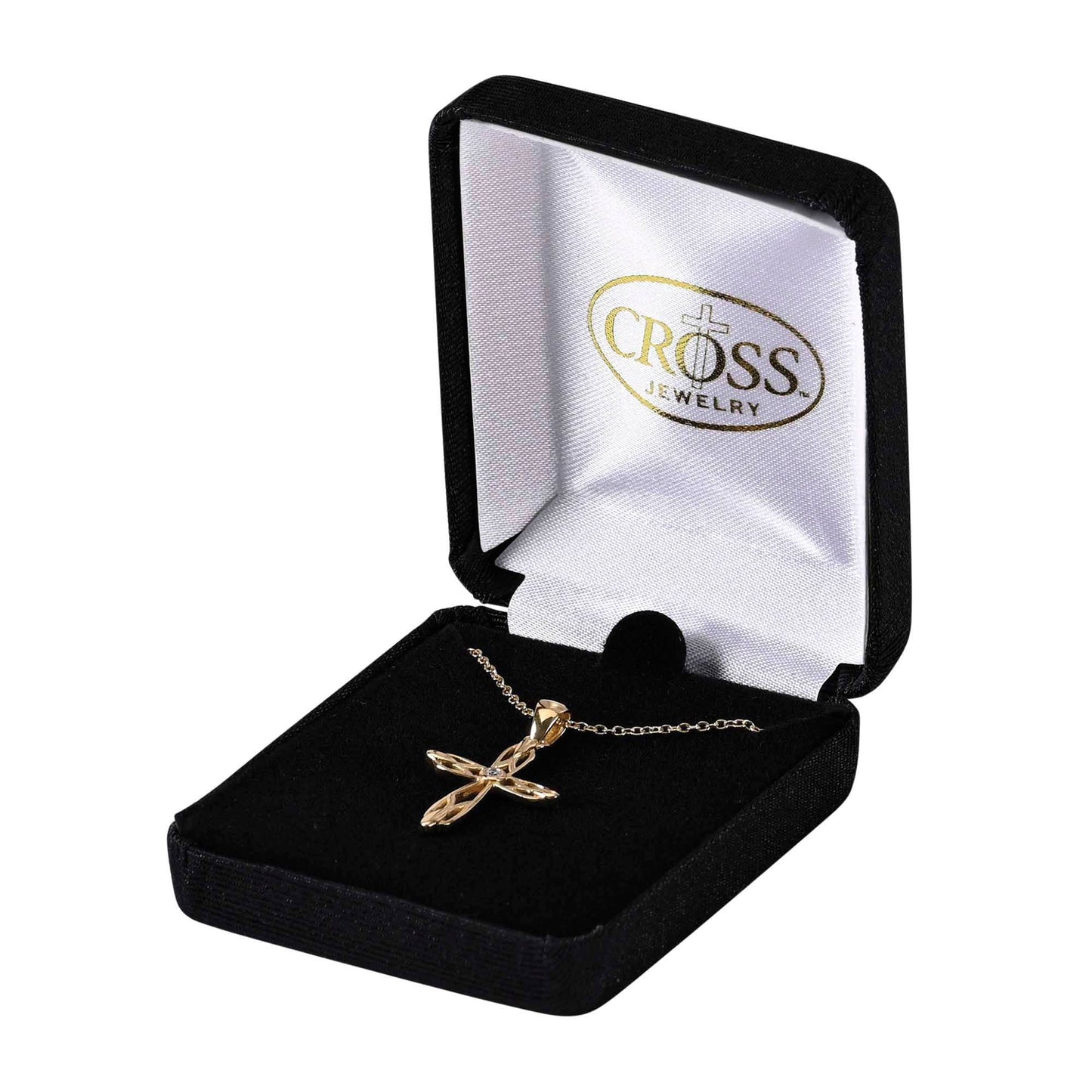 Necklace Open Bud Cross Gold Plated 18L