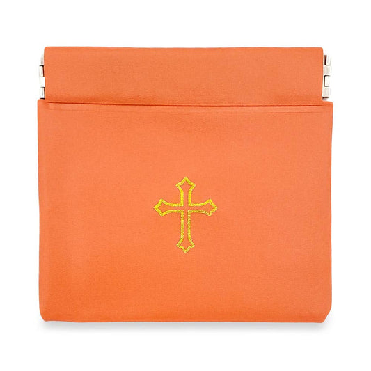 Orange Vinyl Rosary Pouch