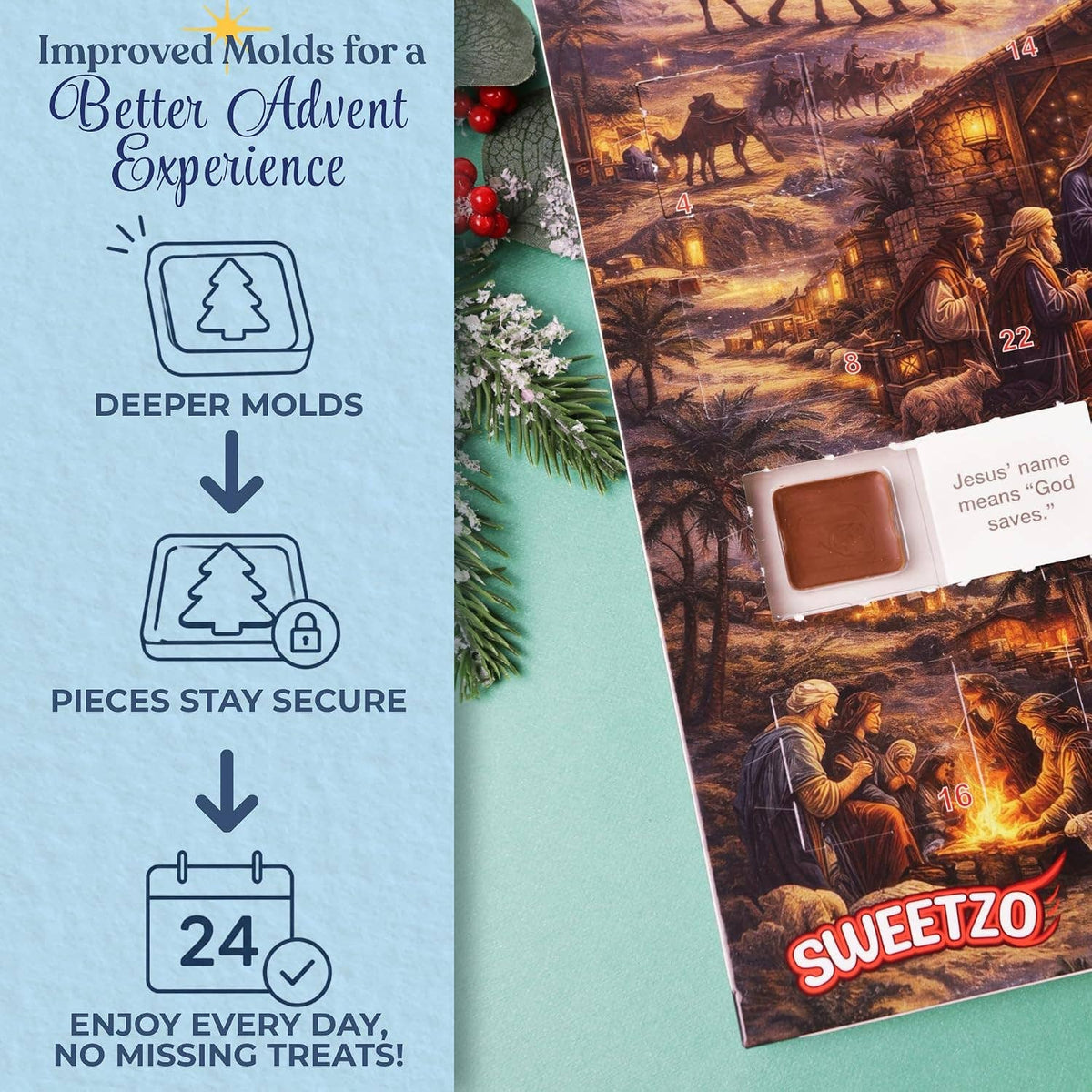 Nativity Chocolate Advent Calendar, 24 Days