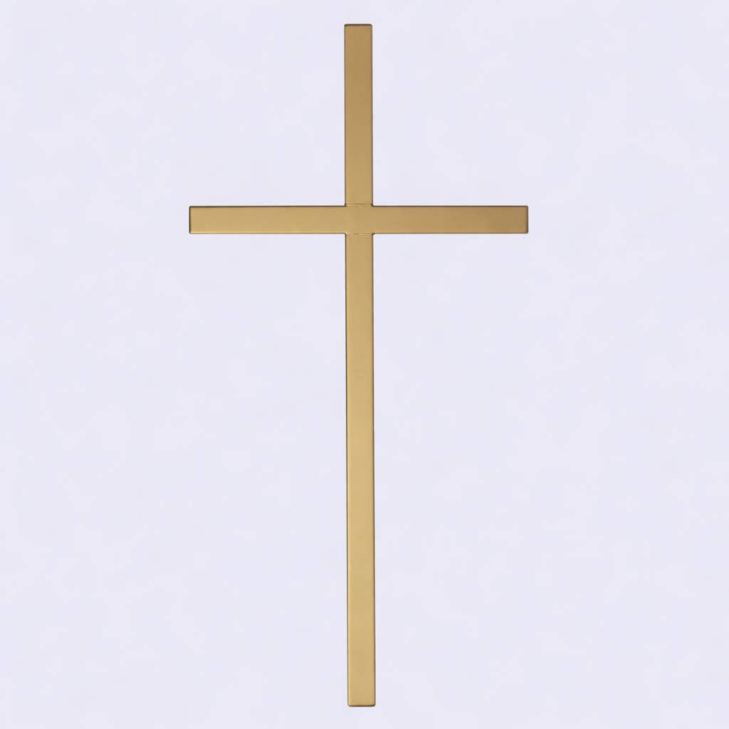 Wall Cross Gold 7"
