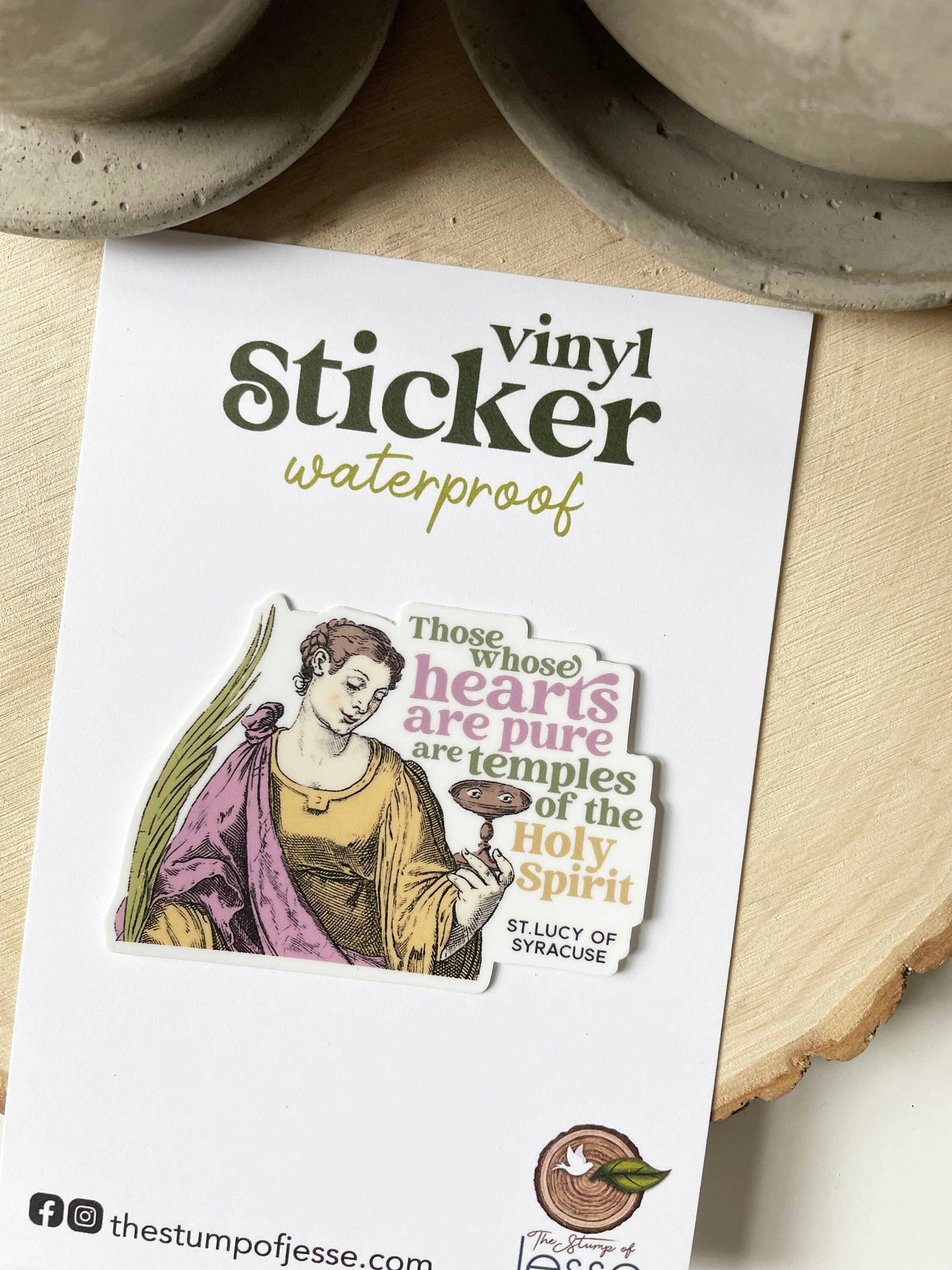 St. Lucy of Syracuse Waterproof Catholic Sticker