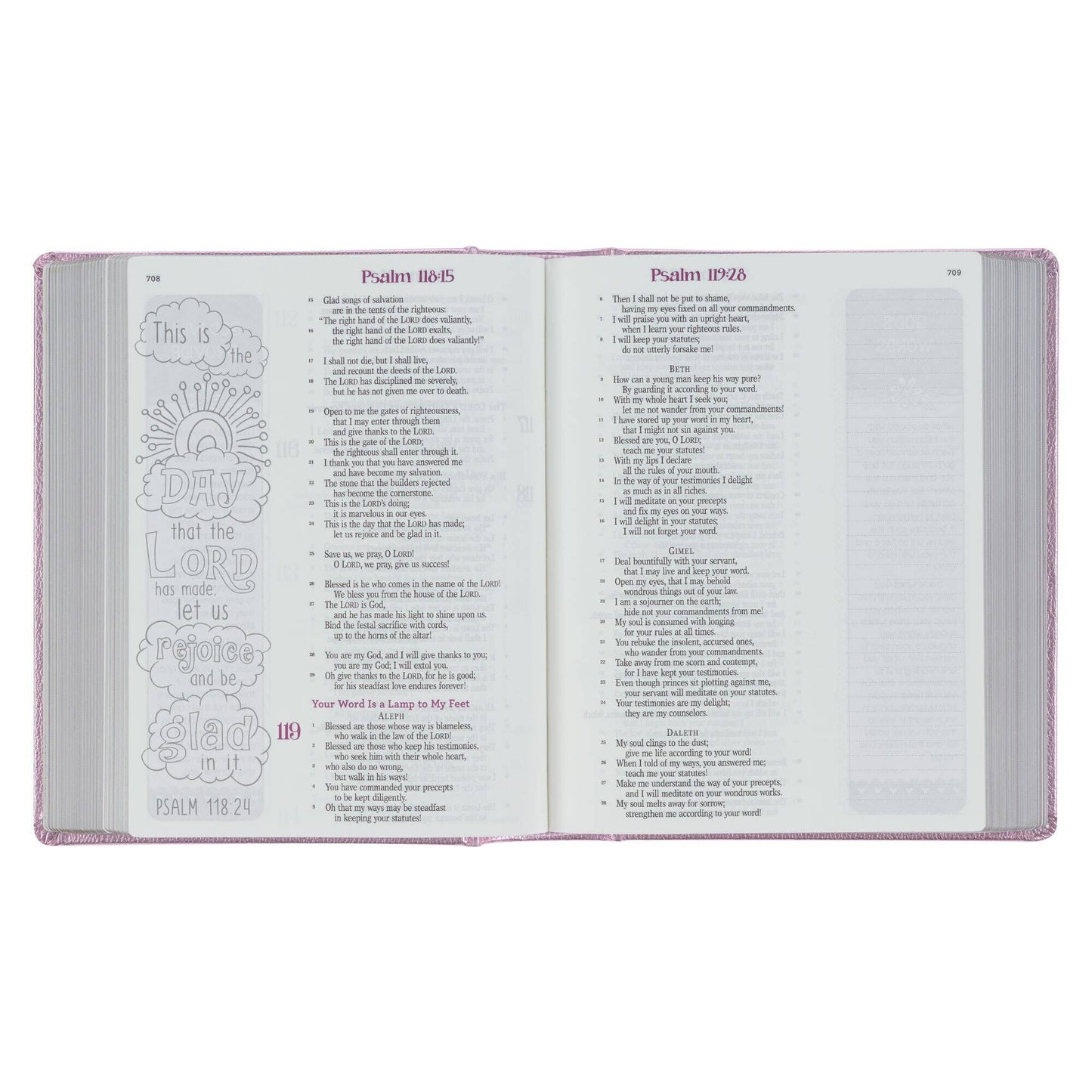 Metallic Pink Faux Leather My Creative Bible for Girls - an