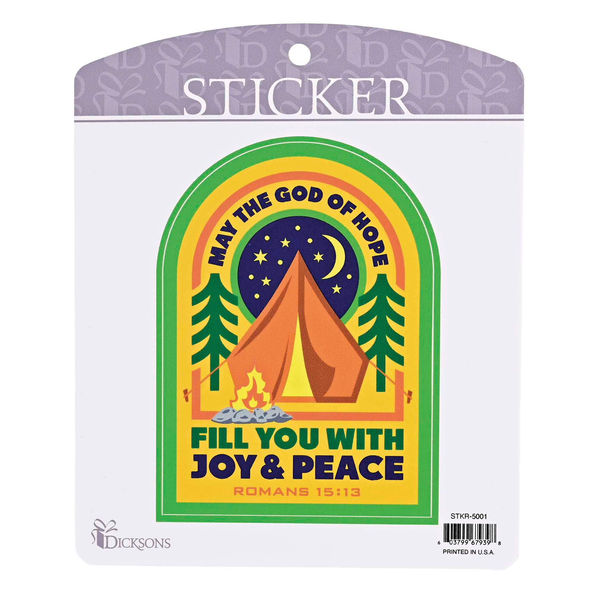 Tent May The God Of Hope Fill Sticker – St. George