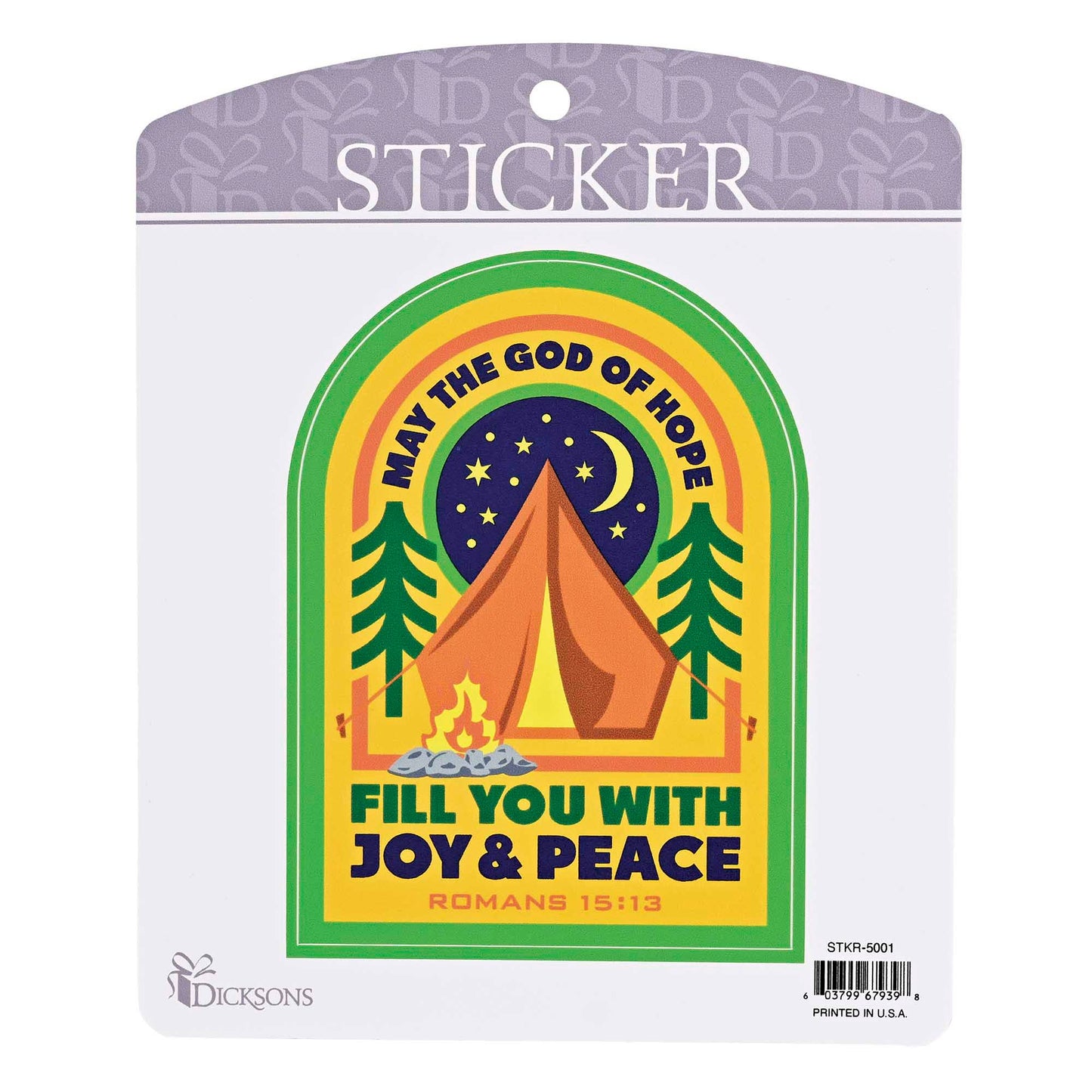 Tent May The God Of Hope Fill Sticker