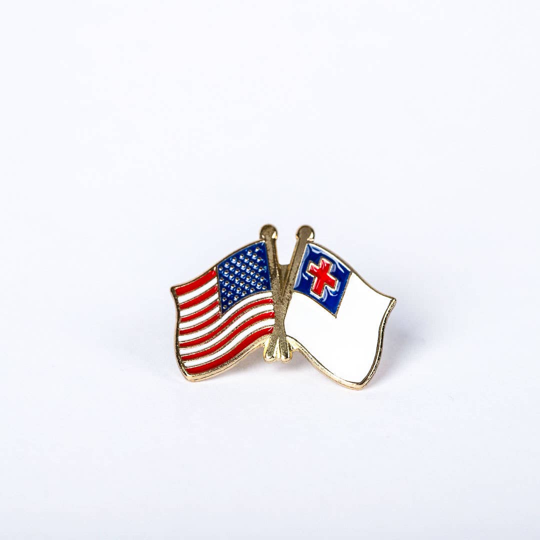 Lapel Pin America / Christian Flag Gold - Pack of 6