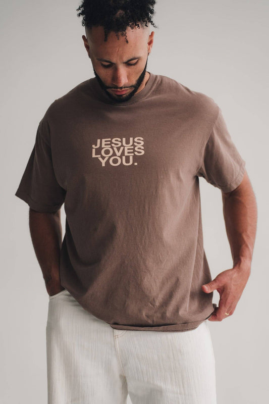 Jesus Loves You Comfort Colors Espresso Tee