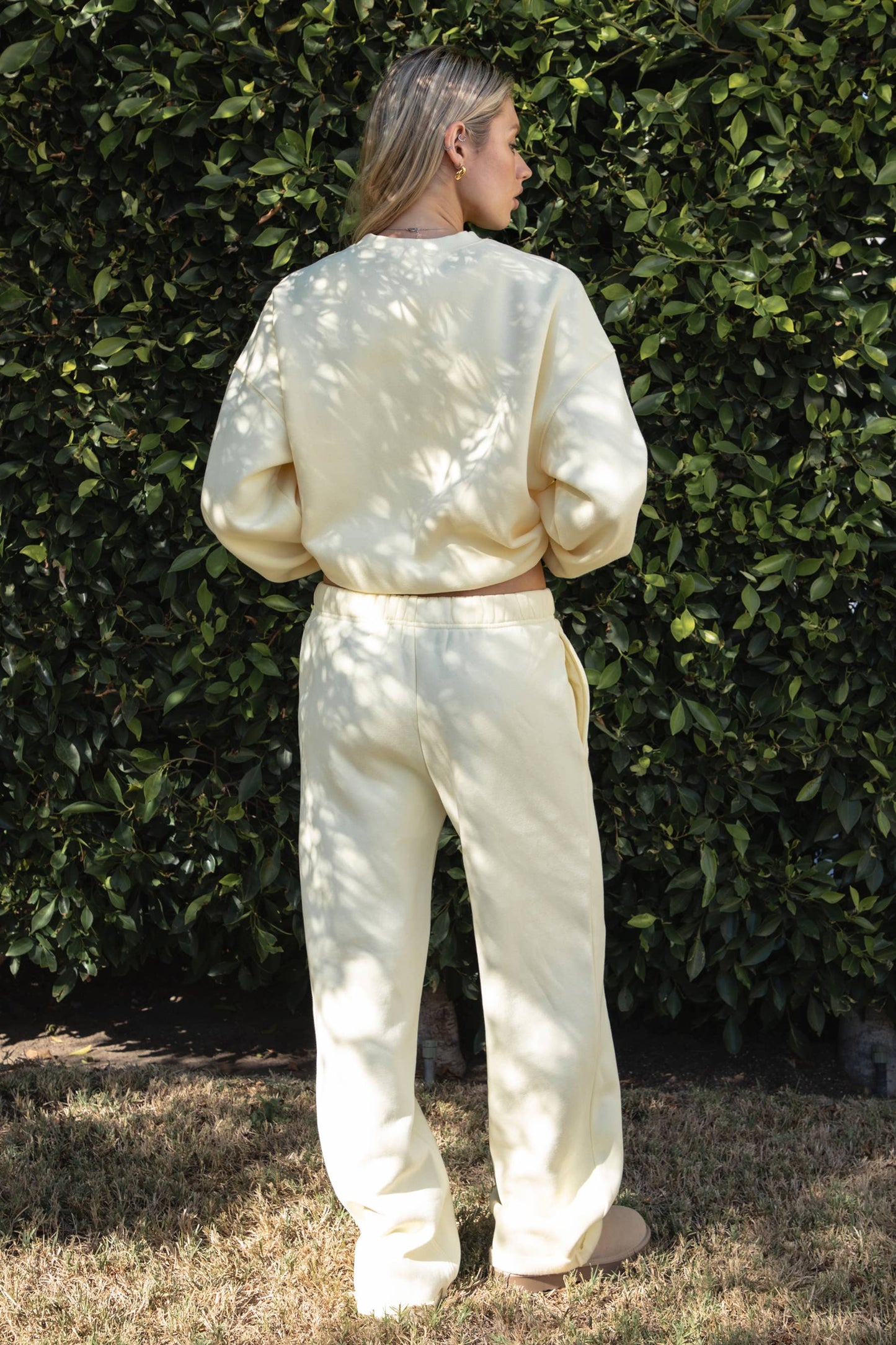 LANI Cloud Fleece Wide Leg Sweatpants Stretch Waist & Pocket