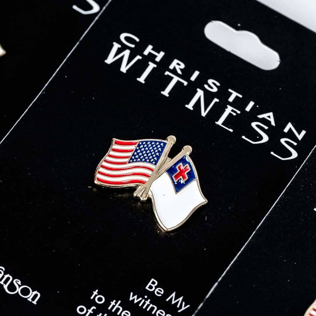 Lapel Pin America / Christian Flag Gold - Pack of 6