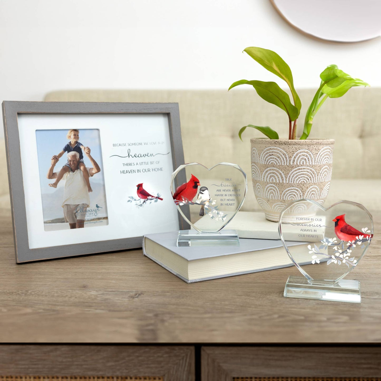 In Our Hearts - 4" Crystal Heart Plaque