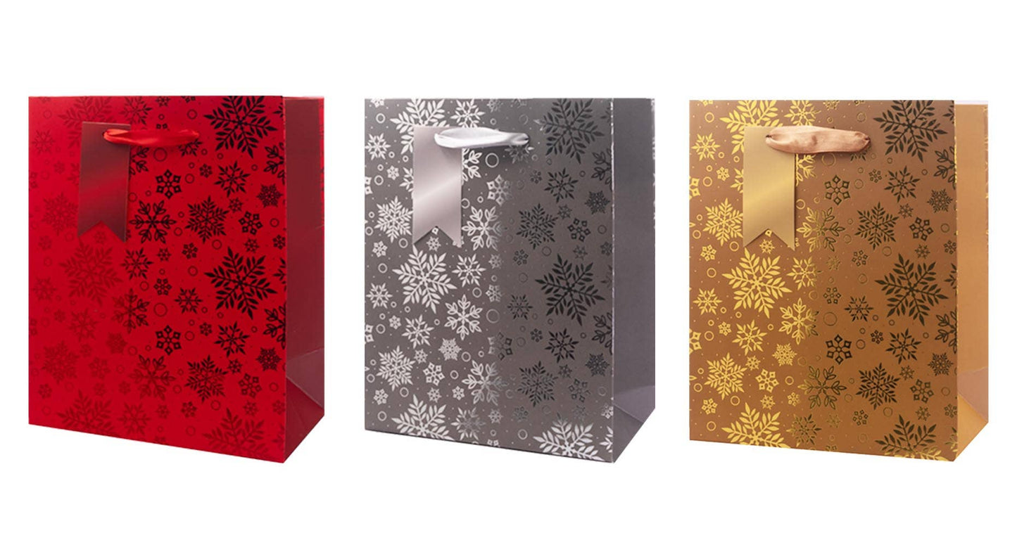 Christmas Gift Bags – Foil Accents,Handles(Multi-Size)