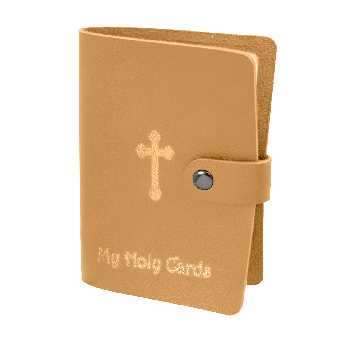Gold Stamped Leatherette Holy Card Holder