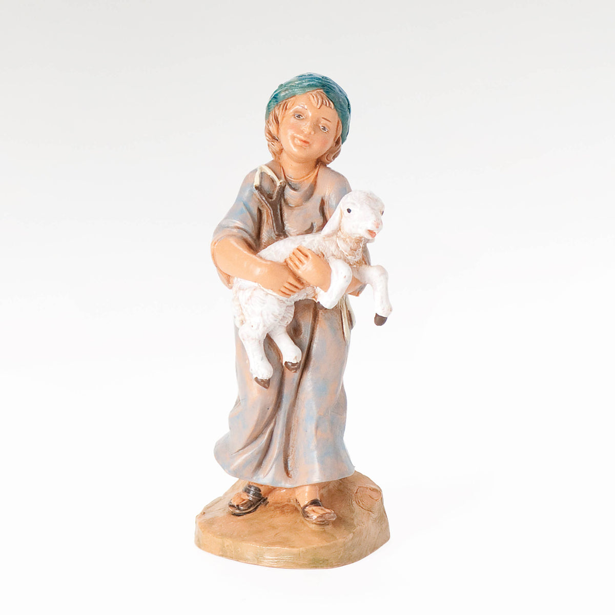 5" Scale Silas, Boy Shepherd With Sheep Nativity Figure