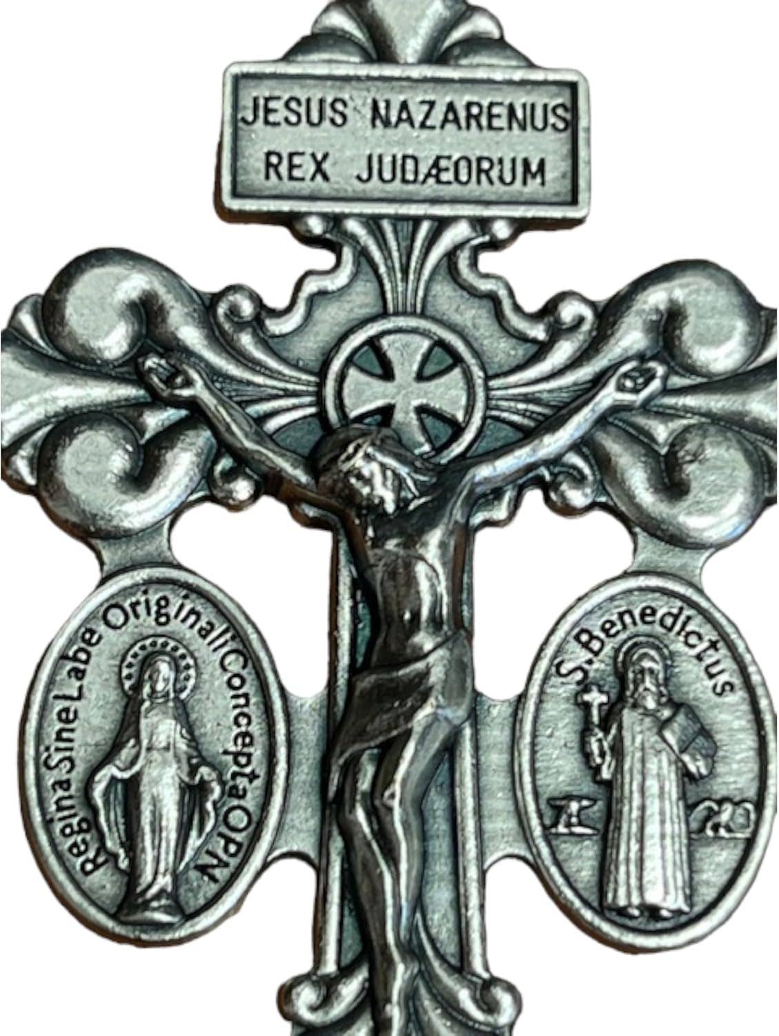 Deluxe Catholic Pardon Cross - Silver (5 pack)