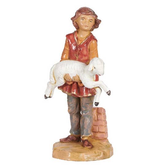 5" Scale Ari, Young Shepherd With Sheep Nativity Figure