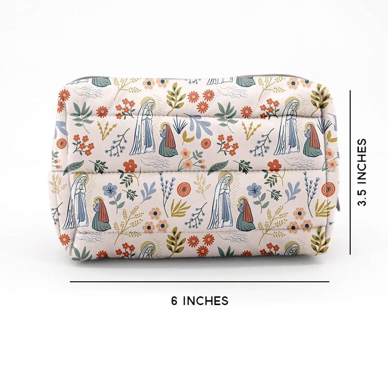 Our Lady of Lourdes Waterproof Puffer Pouch