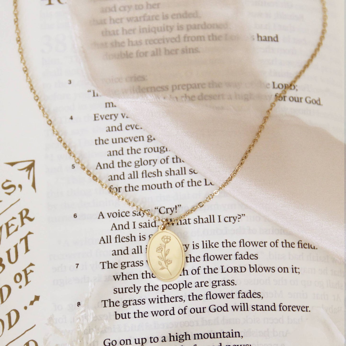Flower Necklace, Isaiah 40:8