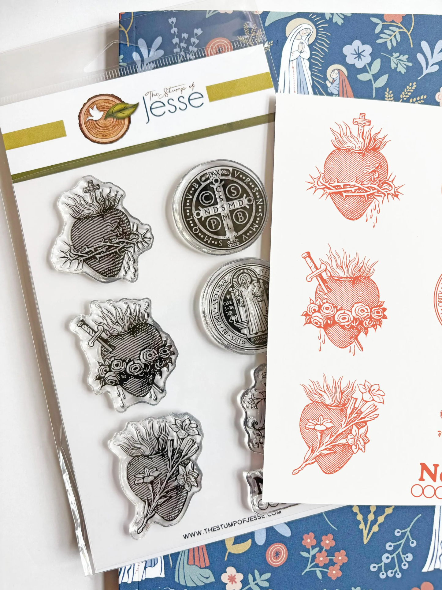 Sacred Hearts & St. Benedict Catholic Clear Stamp Sticker Set