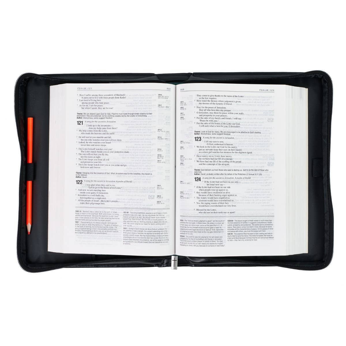 Bible Cover Classic Black/Gray Be Strong Josh. 1:9