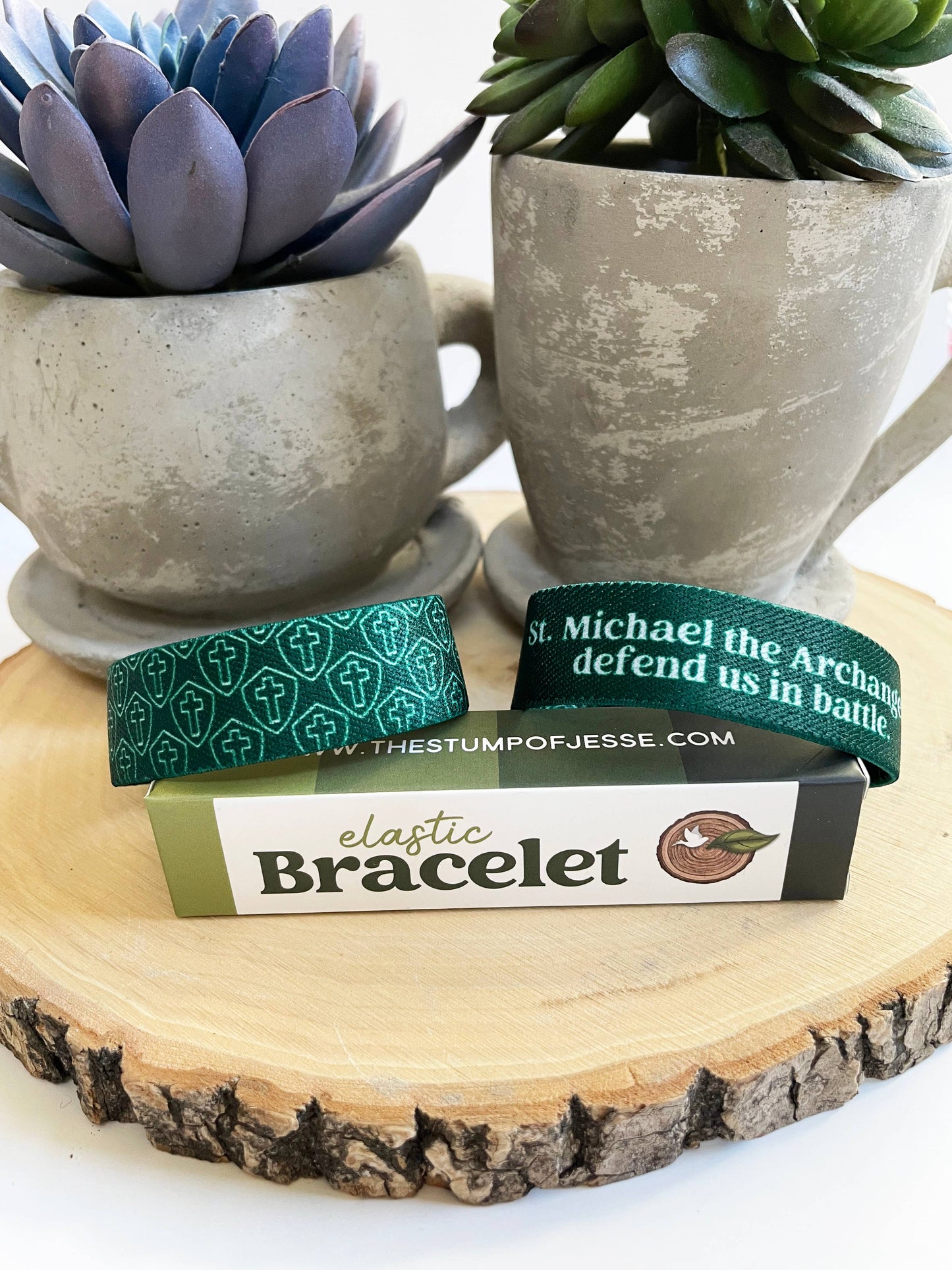 St Michael Archangel Elastic Reversible Bracelet