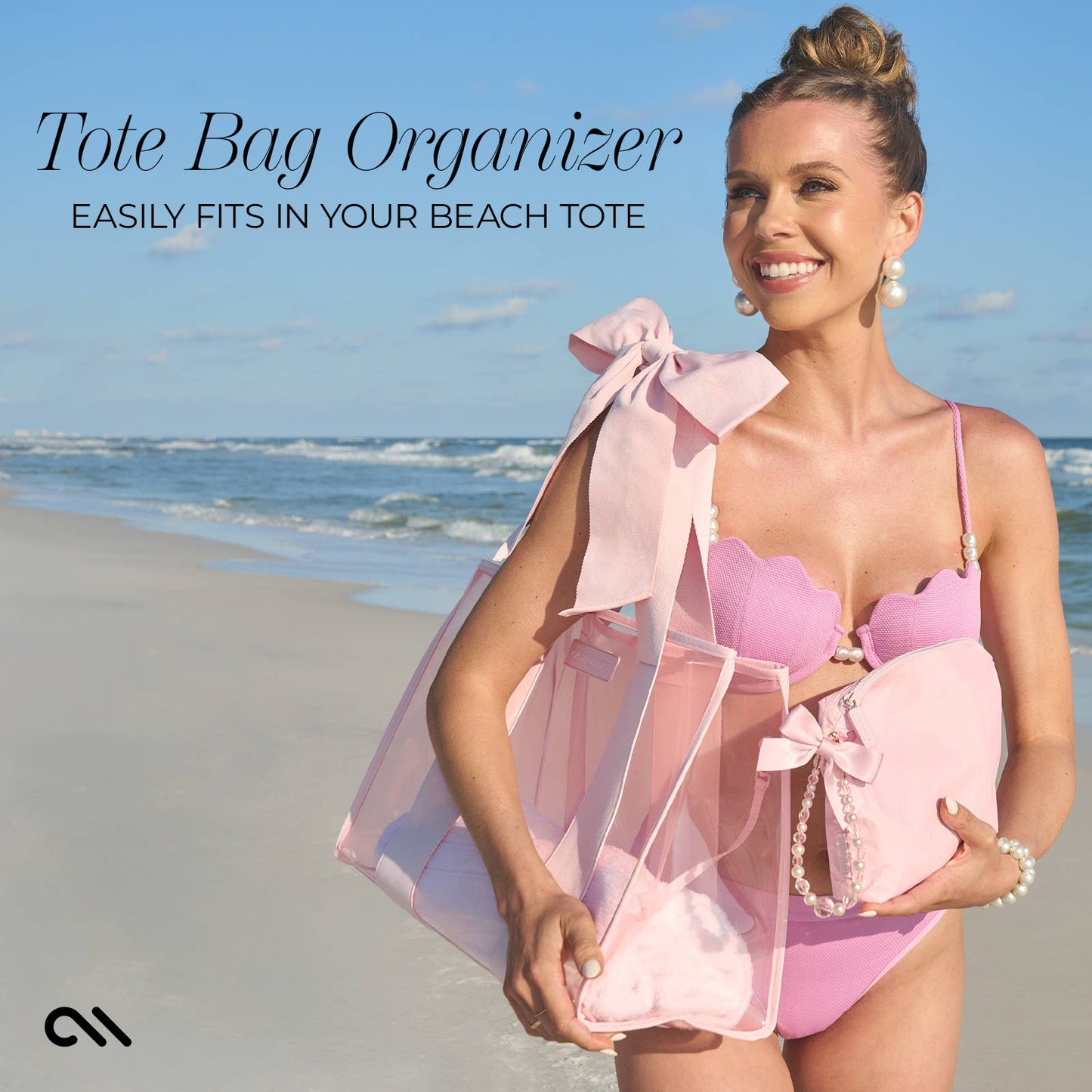 Case-Mate Ballet Pink Bow Crinkle Makeup Bag