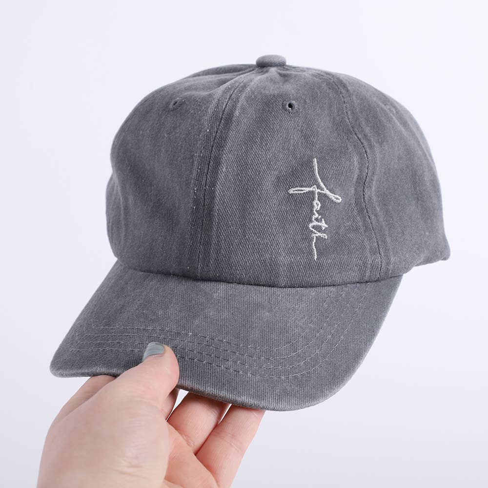 Hat - "Faith" Grey