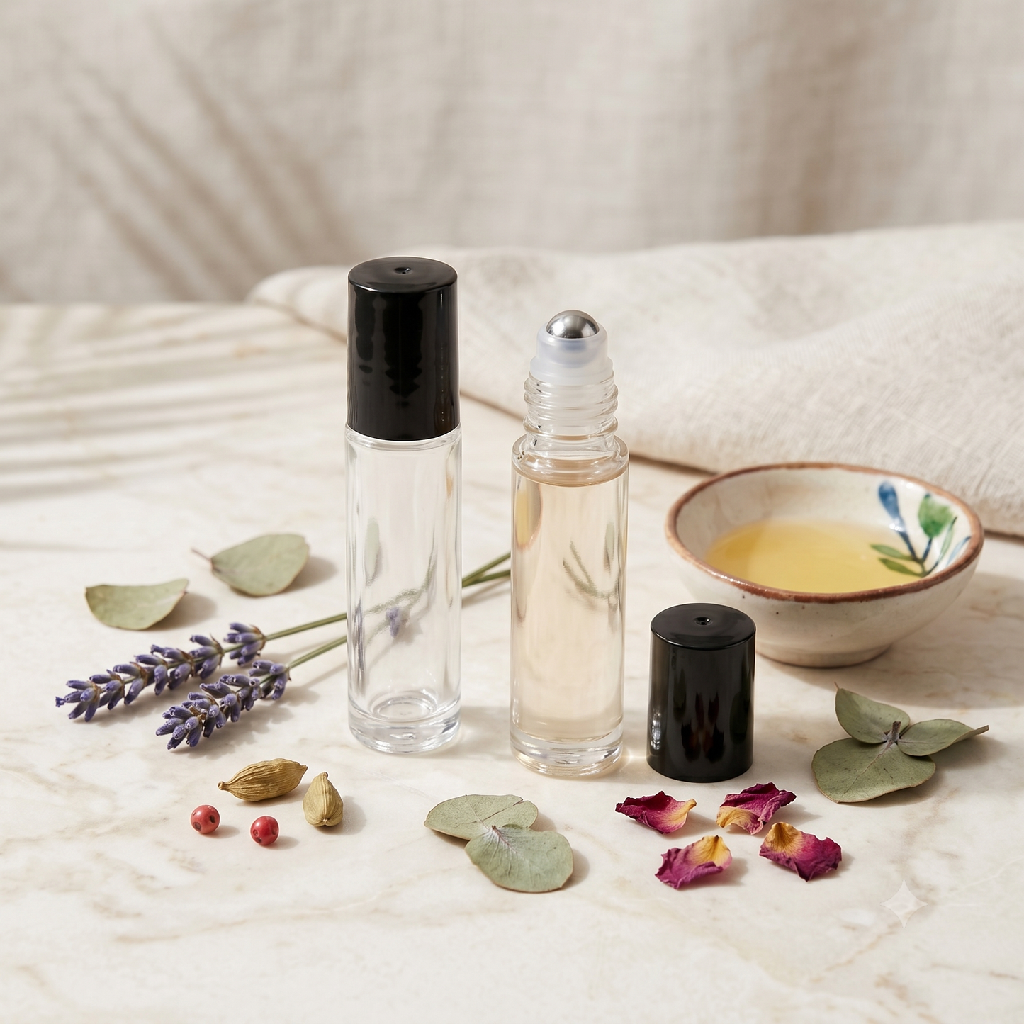 Clear Glass 10ml Roll-On Bottles for Artisanal Blends