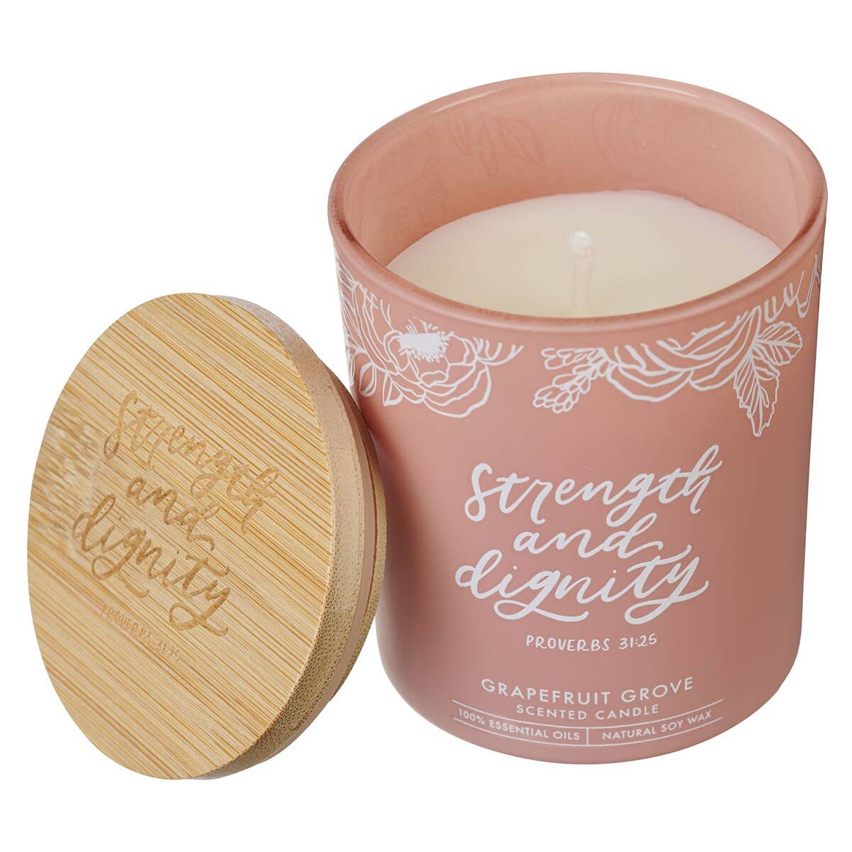 Pink Strength & Dignity Soy Candle