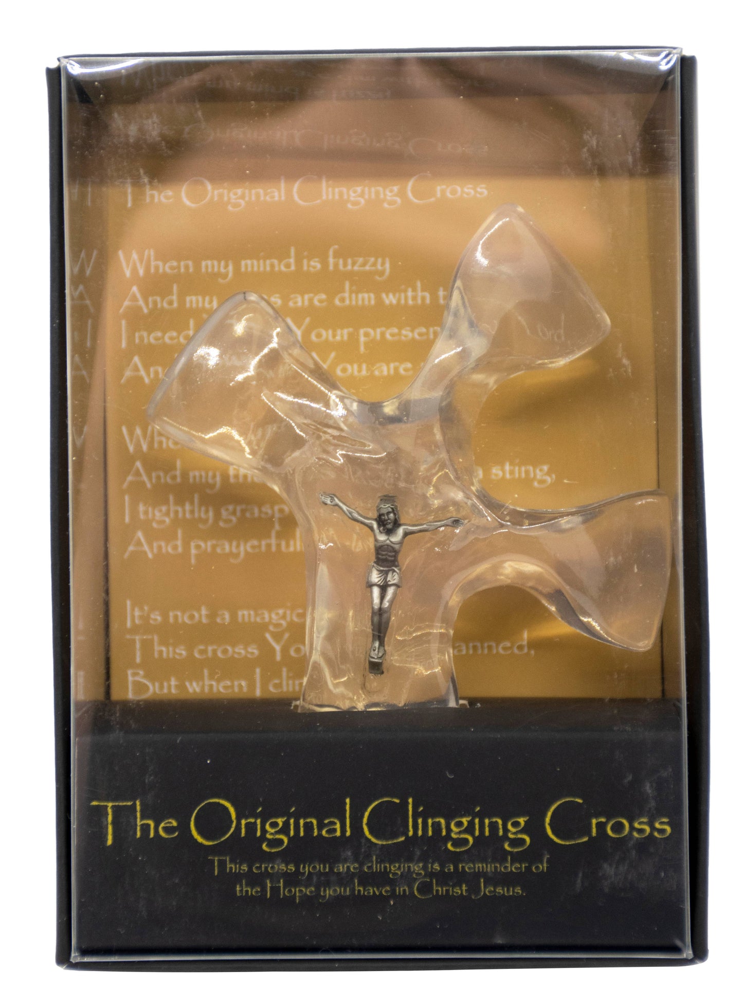 Clear Clinging Cross with Crucifix
