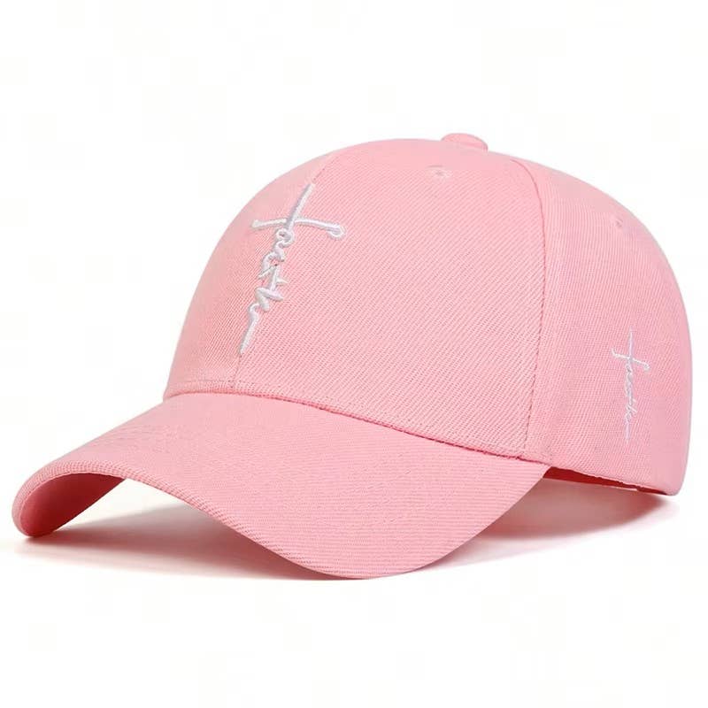 Faith Cross Embroidered Christian Baseball Cap,Adjustable