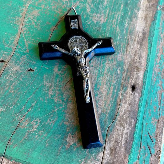 Black St Benedict Wooden Crucifix
