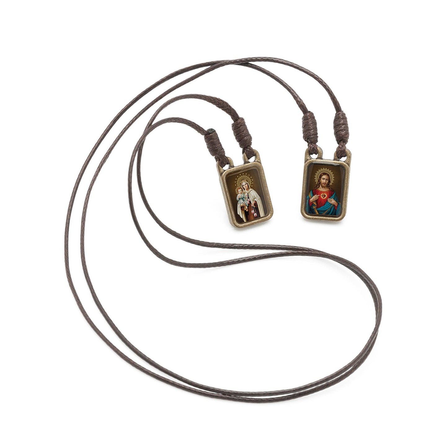 Scapular - Sacred Heart of Jesus + Lady of Mt. Carmel  1.75"