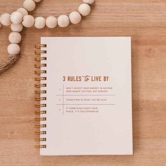 3 Rules to Live By Hardcover Journal