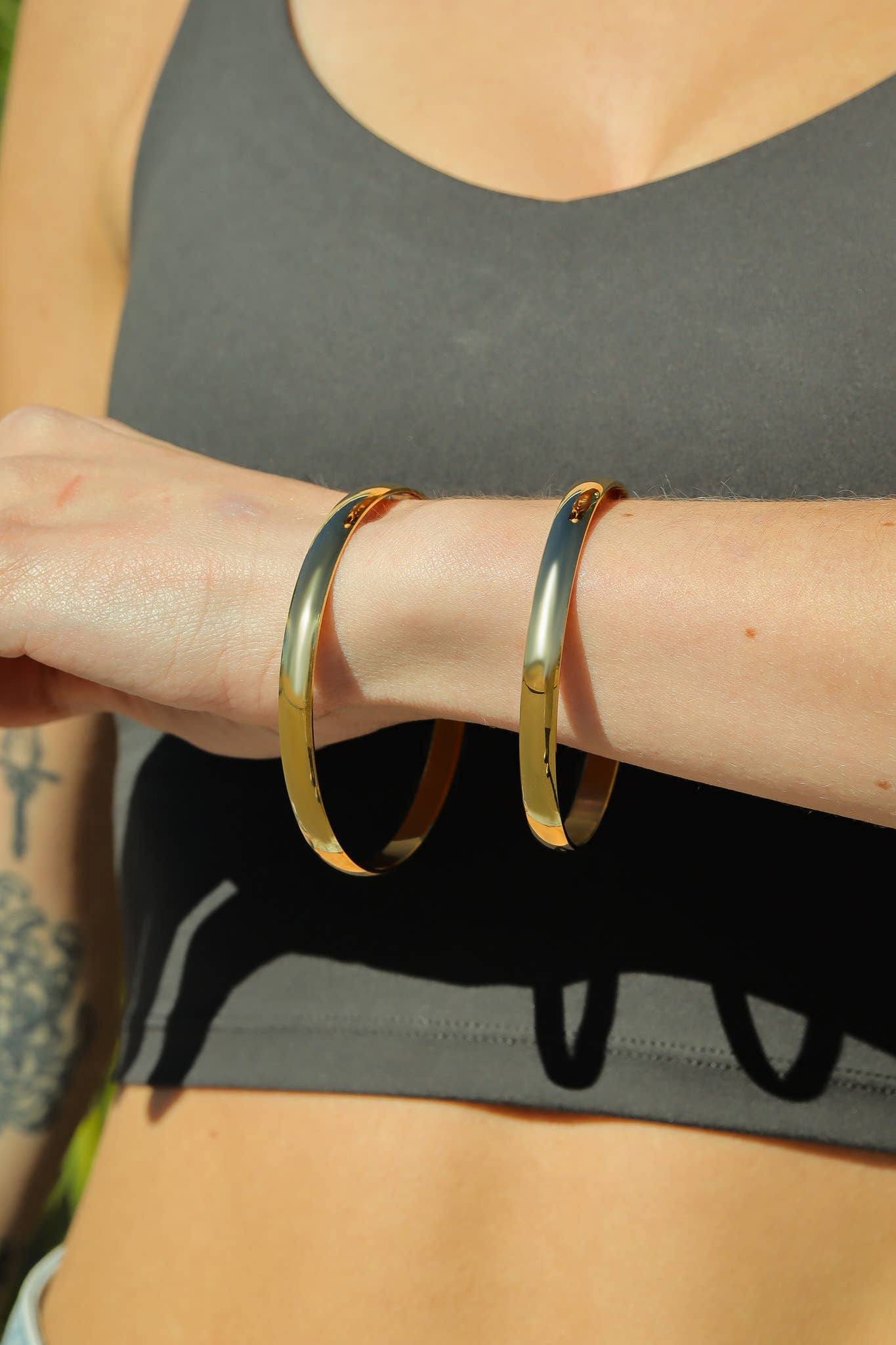 18K Gold PVD Coated Engravable Stainless Steel Bangle