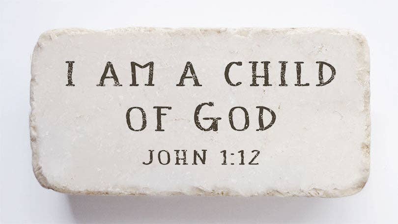 578N | John 1:12 Stone Block