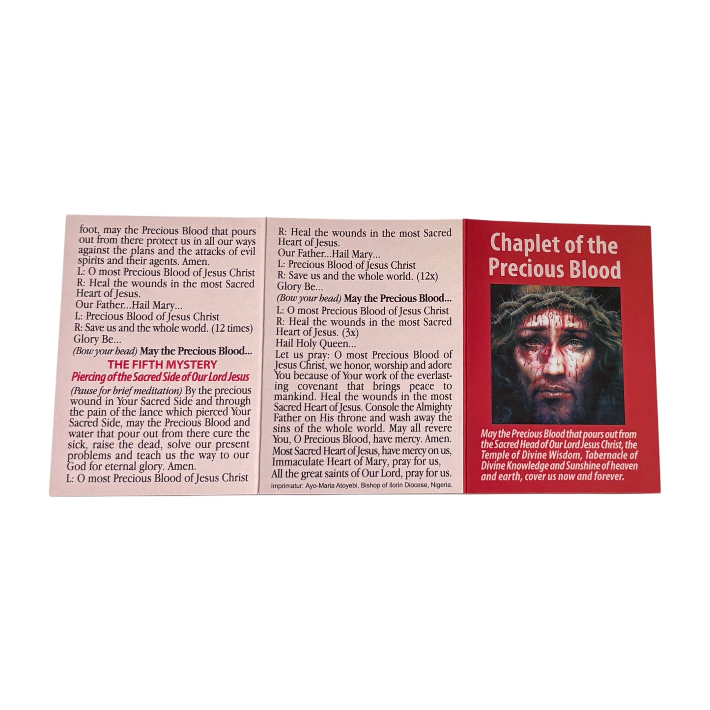 Prayer Card - Chaplet of The Precious Blood (25/pk)
