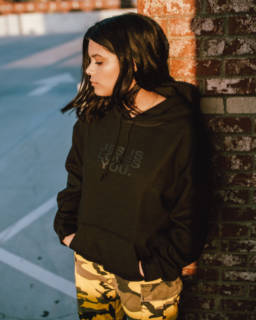 3-D Puff Print Black  Hoodie