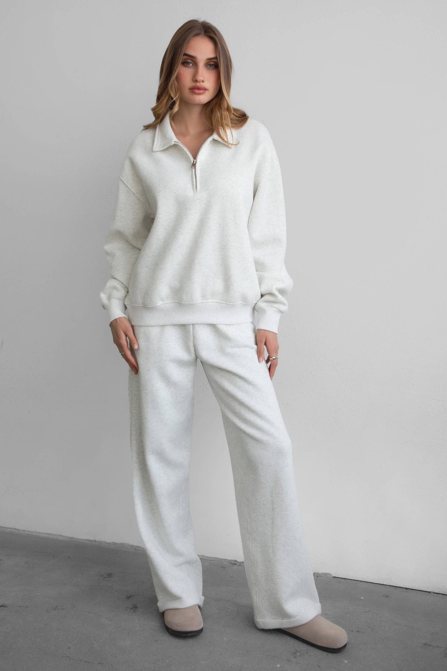 LANI Cloud Fleece Wide Leg Sweatpants Stretch Waist & Pocket