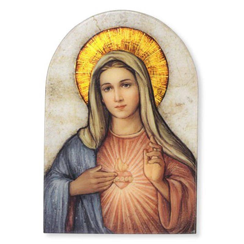 Ms 7" Arc Im Hrt Mary Plq