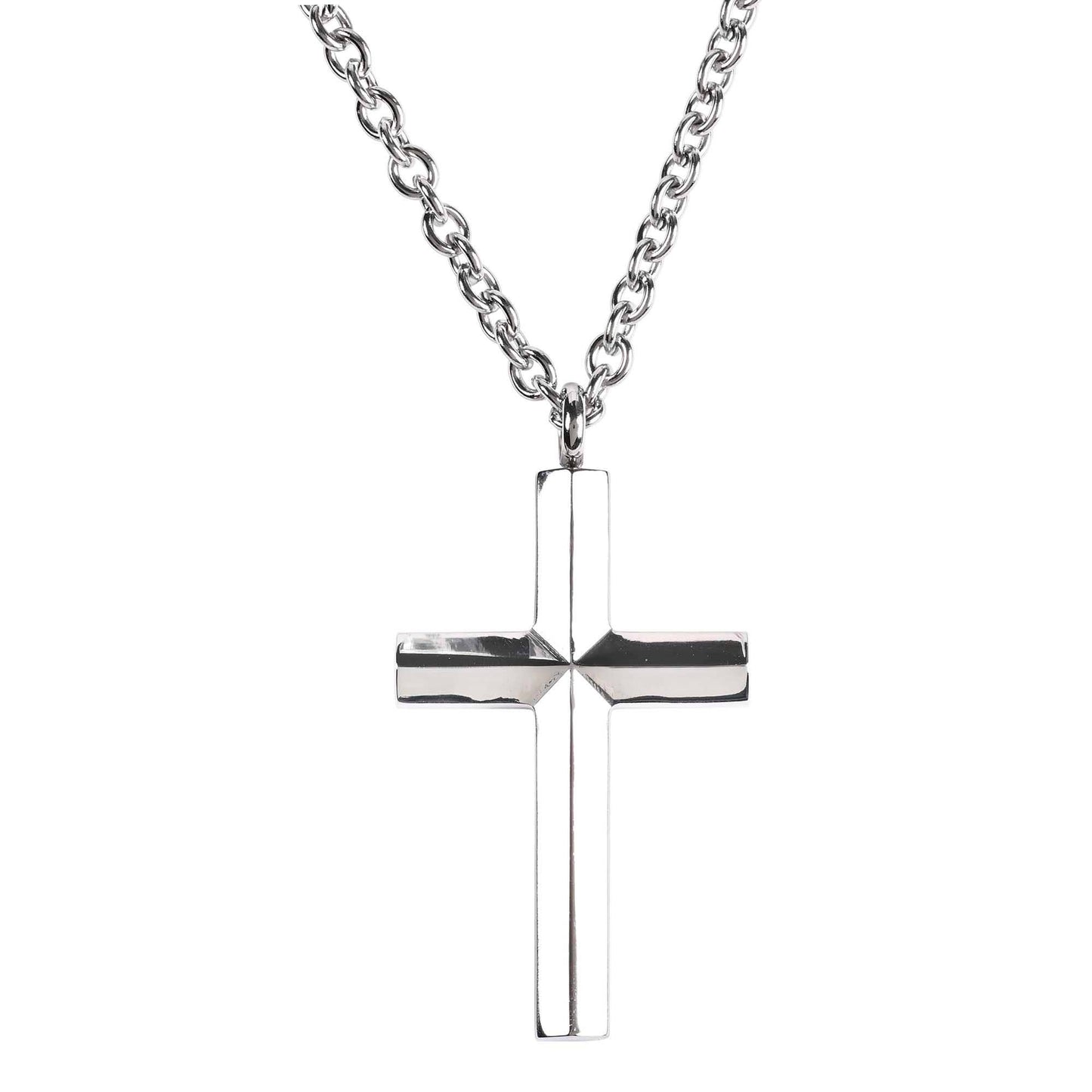 Necklace Bevel Cross Faithful Servant 24